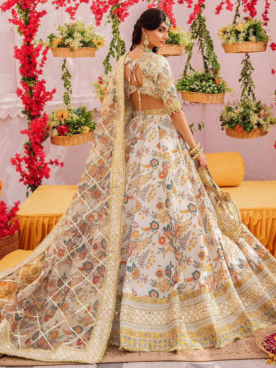 Faiza Faisal Heeriye Embroidered Raw Silk Unstitched 3Pc Suit - Saira