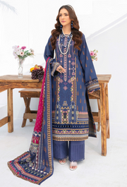 Saira Bano by Humdum Embroidered Lawn Unstitched 3Pc Suit D-05