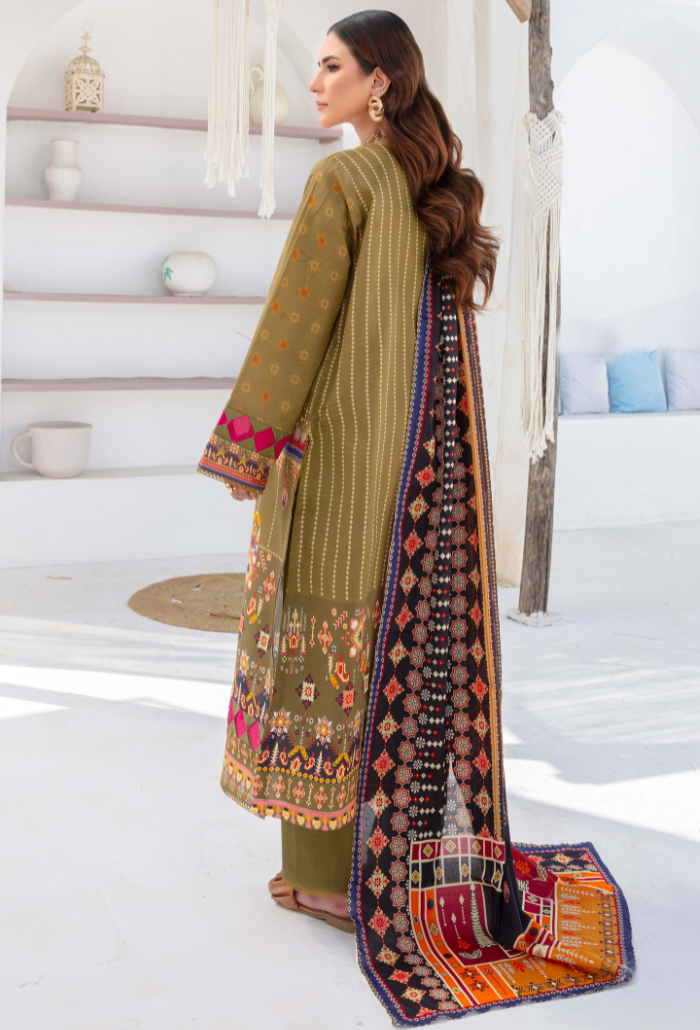 Saira Bano by Humdum Embroidered Lawn Unstitched 3Pc Suit D-06