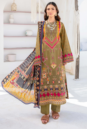Saira Bano by Humdum Embroidered Lawn Unstitched 3Pc Suit D-06