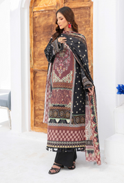 Saira Bano by Humdum Embroidered Lawn Unstitched 3Pc Suit D-09