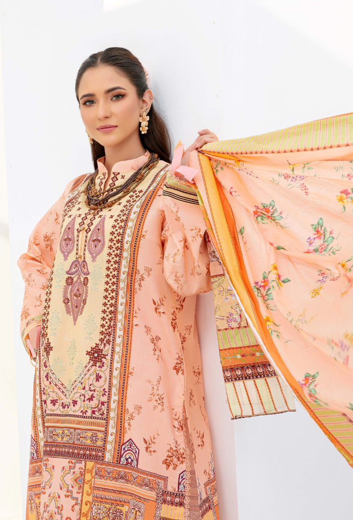 Saira Bano by Humdum Embroidered Lawn Unstitched 3Pc Suit D-10
