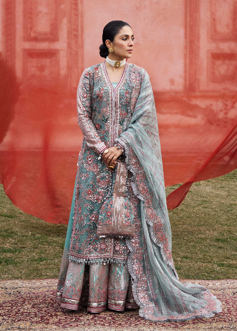 Hussain Rehar Luxury Festive Formal Organza Unstitched Dress - Saleen