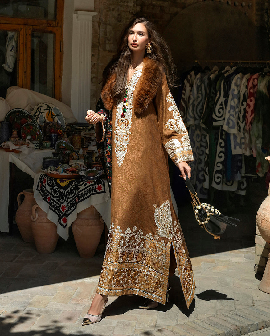 Mushq Broadway Embroidered Jacquard Unstitched 3Pc Suit - Samarkand Jewel