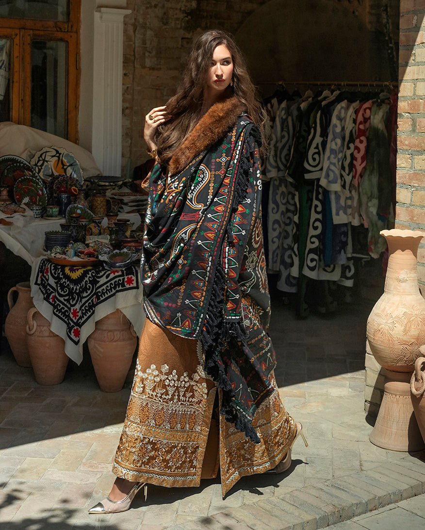 Mushq Broadway Embroidered Jacquard Unstitched 3Pc Suit - Samarkand Jewel