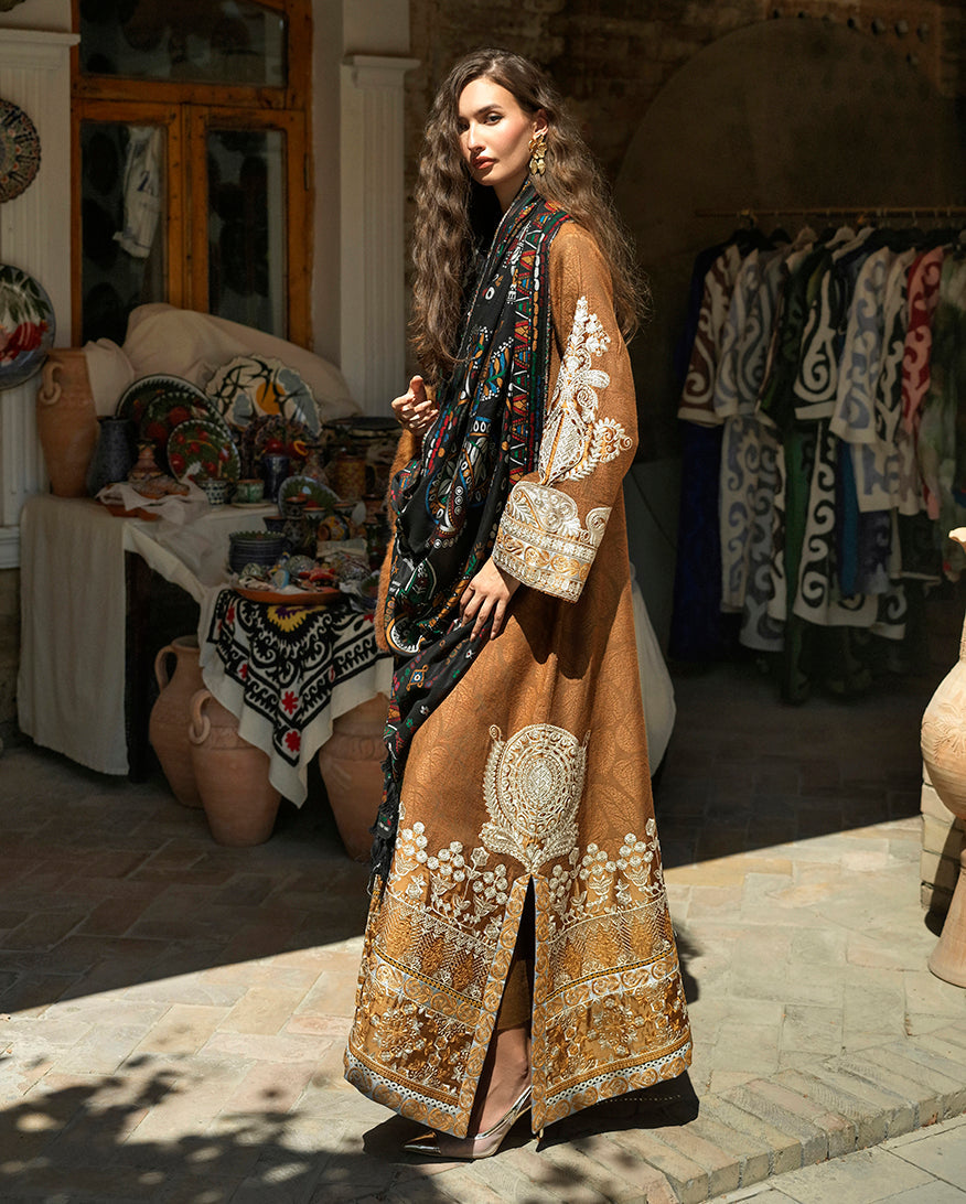 Mushq Broadway Embroidered Jacquard Unstitched 3Pc Suit - Samarkand Jewel