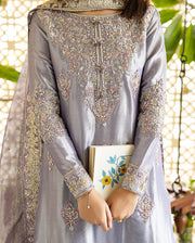 Mushq Sunehri Ramsha Edit Lama Silk Stitched 3Pc Suit - Samiya