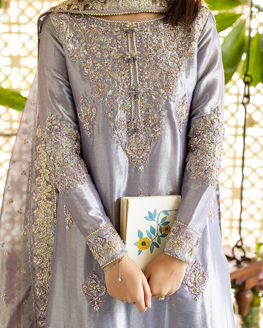Mushq Sunehri Ramsha Edit Lama Silk Stitched 3Pc Suit - Samiya