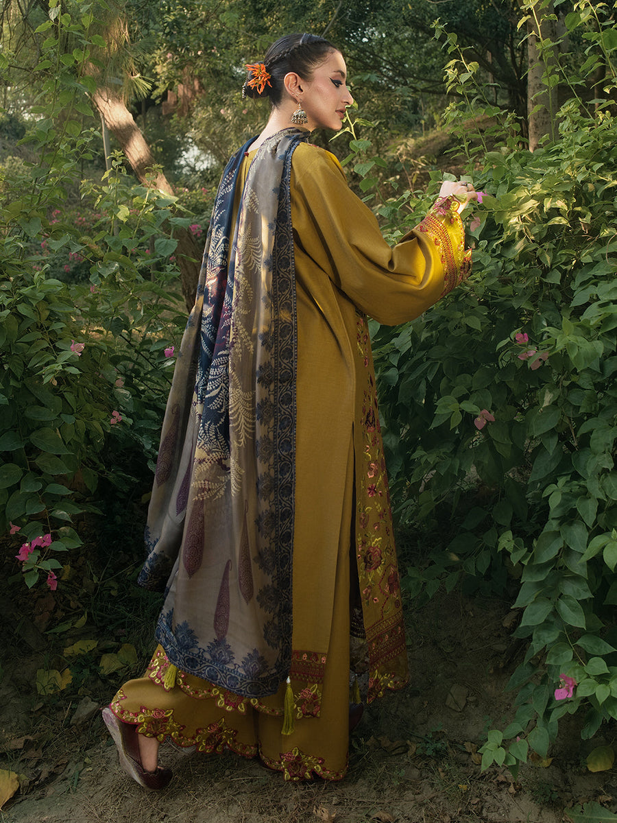 HemStitch The Garden Embroidered Lawn Unstitched 3Pc Suit - Sandalwood