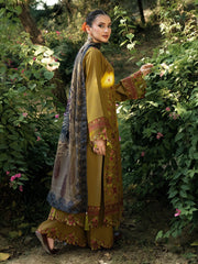 HemStitch The Garden Embroidered Lawn Unstitched 3Pc Suit - Sandalwood