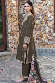 Farasha Embroidered Khaddar Unstitched 3Pc Suit - Sandlit