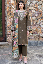Farasha Embroidered Khaddar Unstitched 3Pc Suit - Sandlit