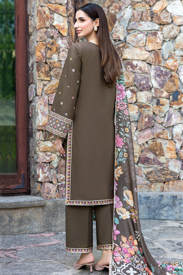 Farasha Embroidered Khaddar Unstitched 3Pc Suit - Sandlit