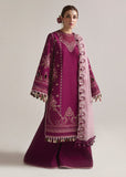 Hussain Rehar Embroidered Luxury Lawn Unstitched 3Pc Suit D-07 SANGRIA