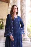 Noor by Saadia Asad Embroidered Linen Unstitched 3Pc Suit D-04 Sapphire