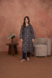 Feathers Premium Embroidered Lawn Unstitched 2Pc Suit - Sapphire Regency