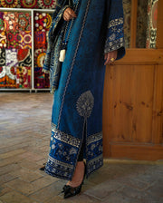 Mushq Broadway Embroidered Jacquard Unstitched 3Pc Suit - Sapphire Sultana
