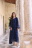 Noor by Saadia Asad Embroidered Linen Unstitched 3Pc Suit D-04 Sapphire