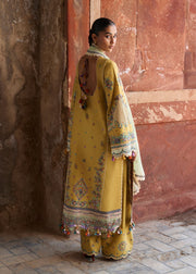 Hussain Rehar ZAN Unstitched Embroidered Lawn 3Pc Suit - Sari