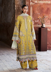 Hussain Rehar ZAN Unstitched Embroidered Lawn 3Pc Suit - Sari