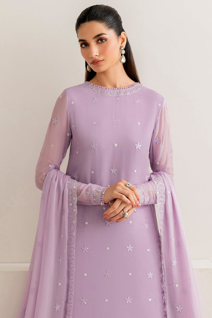 Farasha Luxury Formal Embroidered Chiffon Unstitched 3Pc Suit - Sasha