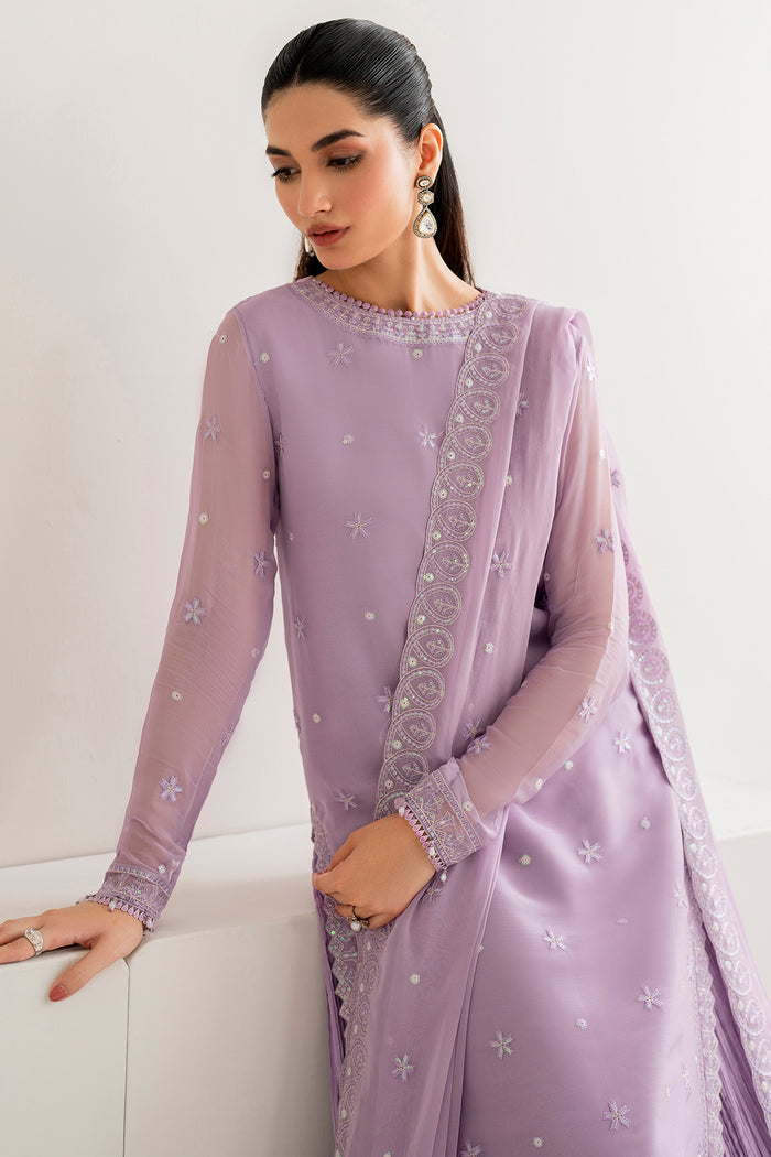 Farasha Luxury Formal Embroidered Chiffon Unstitched 3Pc Suit - Sasha