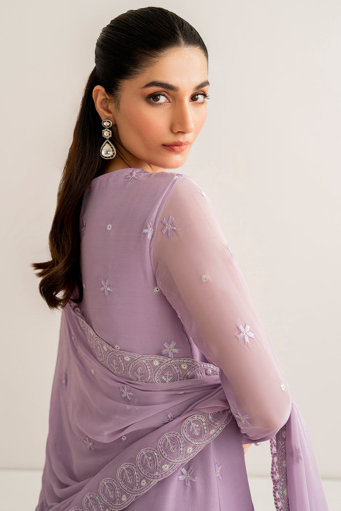Farasha Luxury Formal Embroidered Chiffon Unstitched 3Pc Suit - Sasha