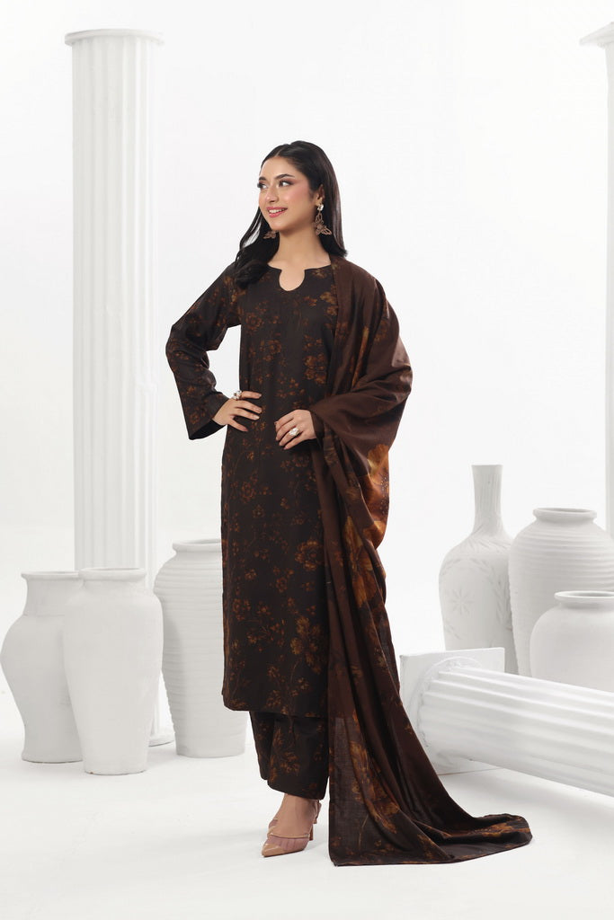 Feathers Digital Printed Dhanak Unstitched 3Pc Suit Savanna Serengeti-FT800