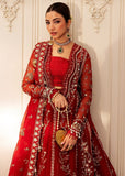 Sadaf Fawad Khan Siraa Embroidered Organza Unstitched 3Pc Suit - Scarlet