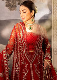 Sadaf Fawad Khan Siraa Embroidered Organza Unstitched 3Pc Suit - Scarlet