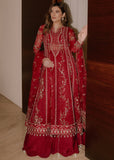 Sadaf Fawad Khan Siraa Embroidered Organza Unstitched 3Pc Suit - Scarlet