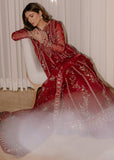 Sadaf Fawad Khan Siraa Embroidered Organza Unstitched 3Pc Suit - Scarlet
