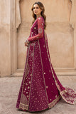 Farasha Ritzier Embroidered Chiffon Unstitched 3Pc Suit - Scarlet Charm