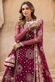 Farasha Ritzier Embroidered Chiffon Unstitched 3Pc Suit - Scarlet Charm