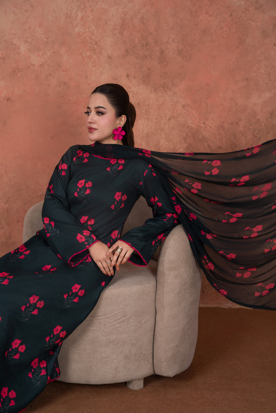 Feathers Premium Printed Lawn Unstitched 3Pc Suit Scarlet Eclipse Edit-FT717