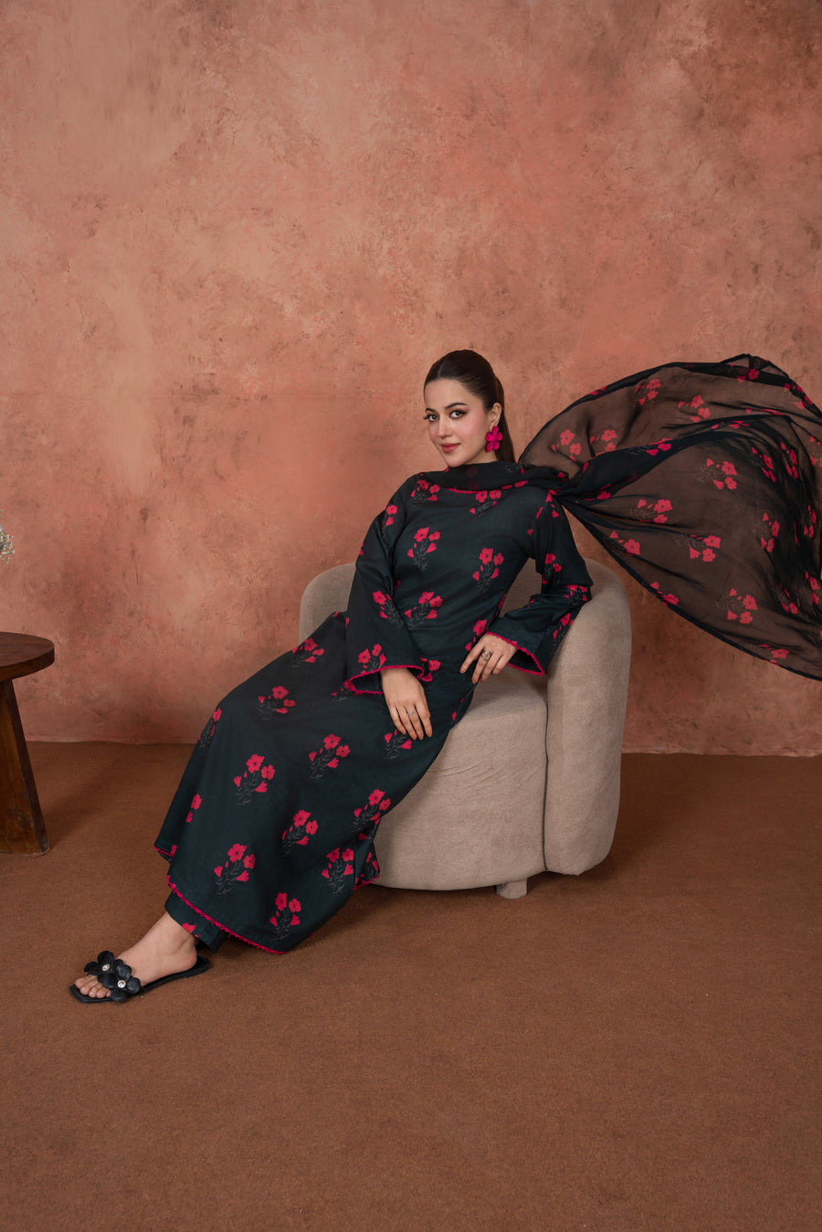 Feathers Premium Printed Lawn Unstitched 3Pc Suit Scarlet Eclipse Edit-FT717