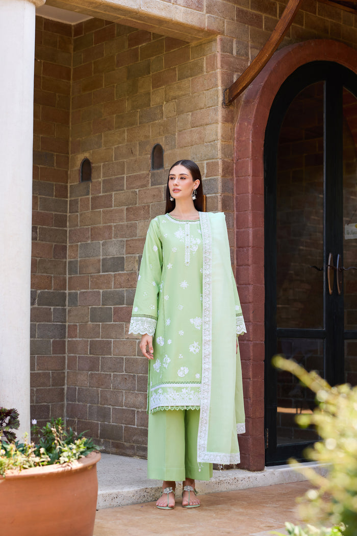 Farasha Sorine Summer Embroidered Lawn Unstitched 3Pc Suit - Sea Breeze