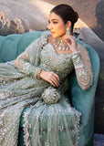 Sadaf Fawad Khan Siraa Embroidered Net Unstitched 3Pc Suit - Seafoam