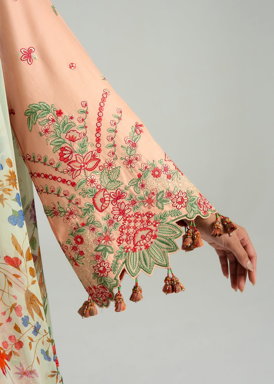Hussain Rehar ZAN Unstitched Embroidered Lawn 3Pc Suit - Seftali
