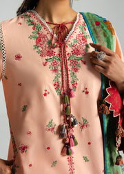 Hussain Rehar ZAN Unstitched Embroidered Lawn 3Pc Suit - Seftali