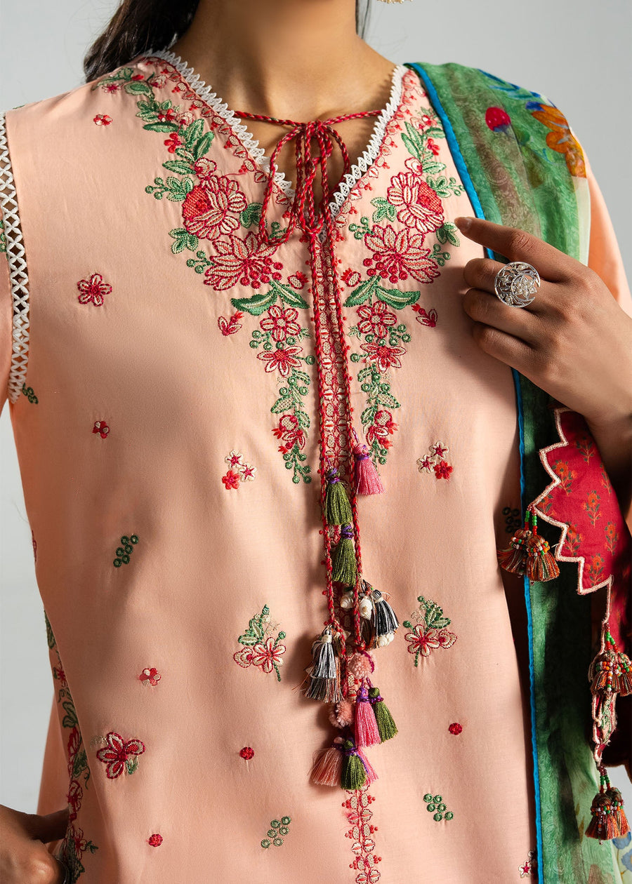 Hussain Rehar ZAN Unstitched Embroidered Lawn 3Pc Suit - Seftali