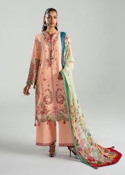 Hussain Rehar ZAN Unstitched Embroidered Lawn 3Pc Suit - Seftali