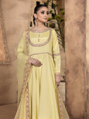 Hemstitch Embroidered Raw Silk Ready to Wear 3Pc Suit - Sehar