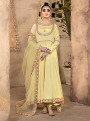Hemstitch Embroidered Raw Silk Ready to Wear 3Pc Suit - Sehar
