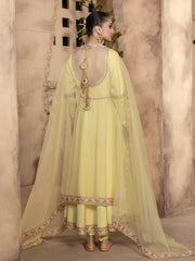 Hemstitch Embroidered Raw Silk Ready to Wear 3Pc Suit - Sehar