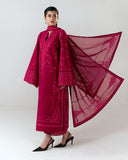 Jugnu Lahore Spring Summer Unstitched Embroidered Cotton 3Pc Suit - Sela