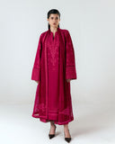 Jugnu Lahore Spring Summer Unstitched Embroidered Cotton 3Pc Suit - Sela