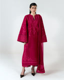 Jugnu Lahore Spring Summer Unstitched Embroidered Cotton 3Pc Suit - Sela