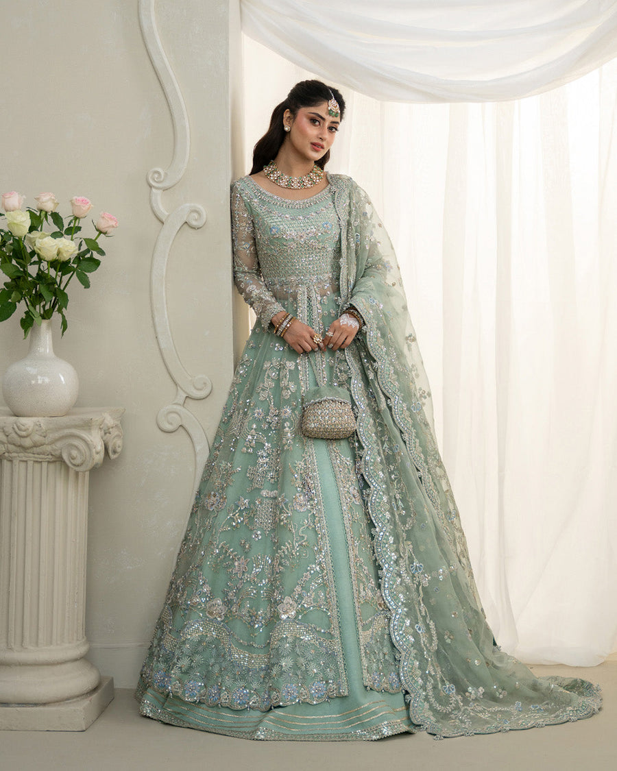 Rua by Faiza Saqlain Embroidered Organza Unstitched 3Pc Suit - SELIN