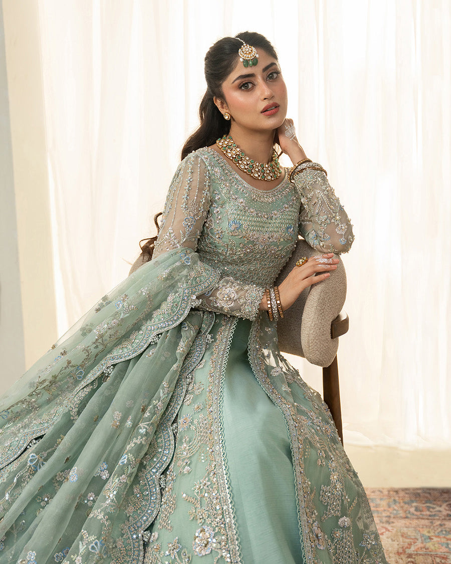 Rua by Faiza Saqlain Embroidered Organza Unstitched 3Pc Suit - SELIN